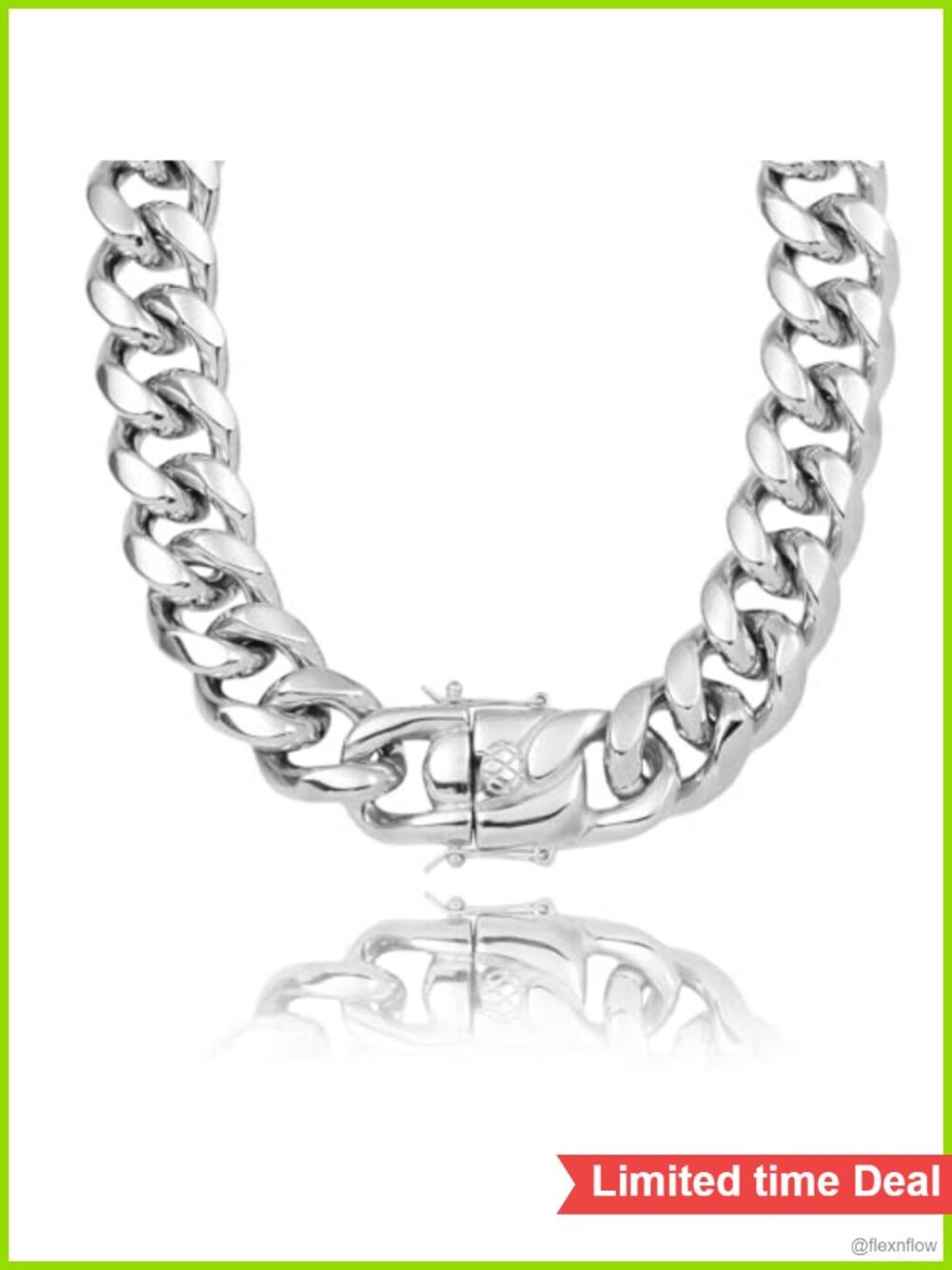22mm Cuban Link Chain Necklace 18k Gold Plated Stainless Steel Men's